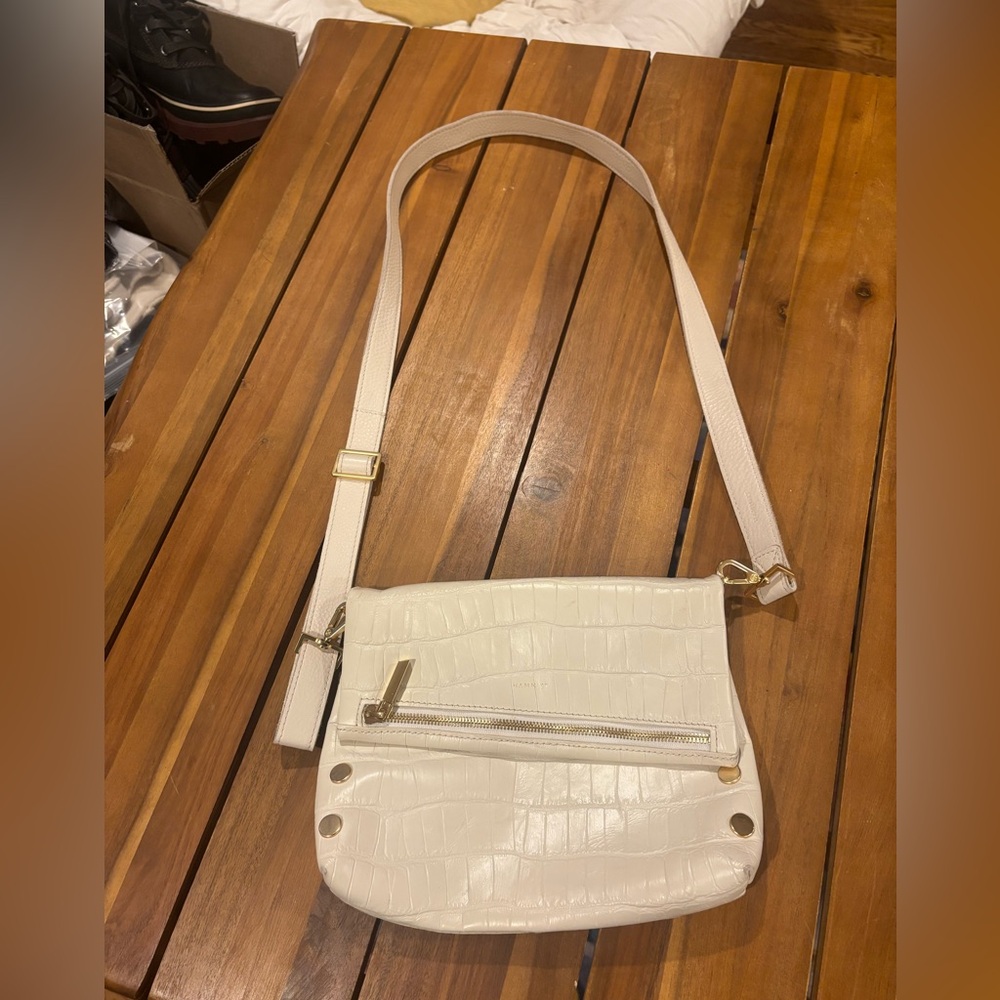 Hammitt VIP Med Crossbody Bag Leather Calla Lily Crocco